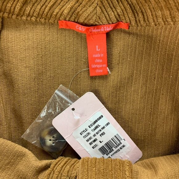 Chelsea Violet Skirt Womens Large Brown Corduroy Button Front Short Cotton - Picture 10 of 11